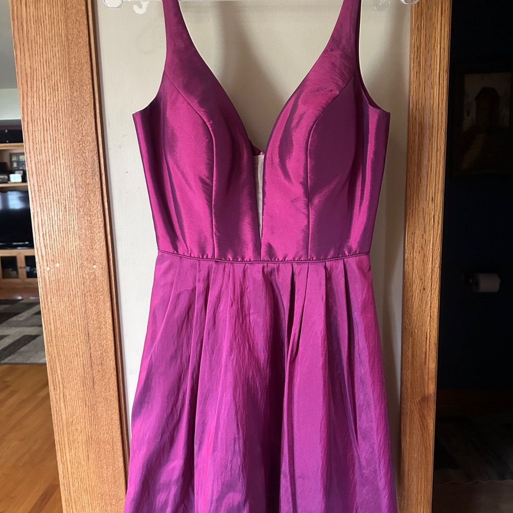 Sherri Hill Fuchsia Sleeveless Prom Dress